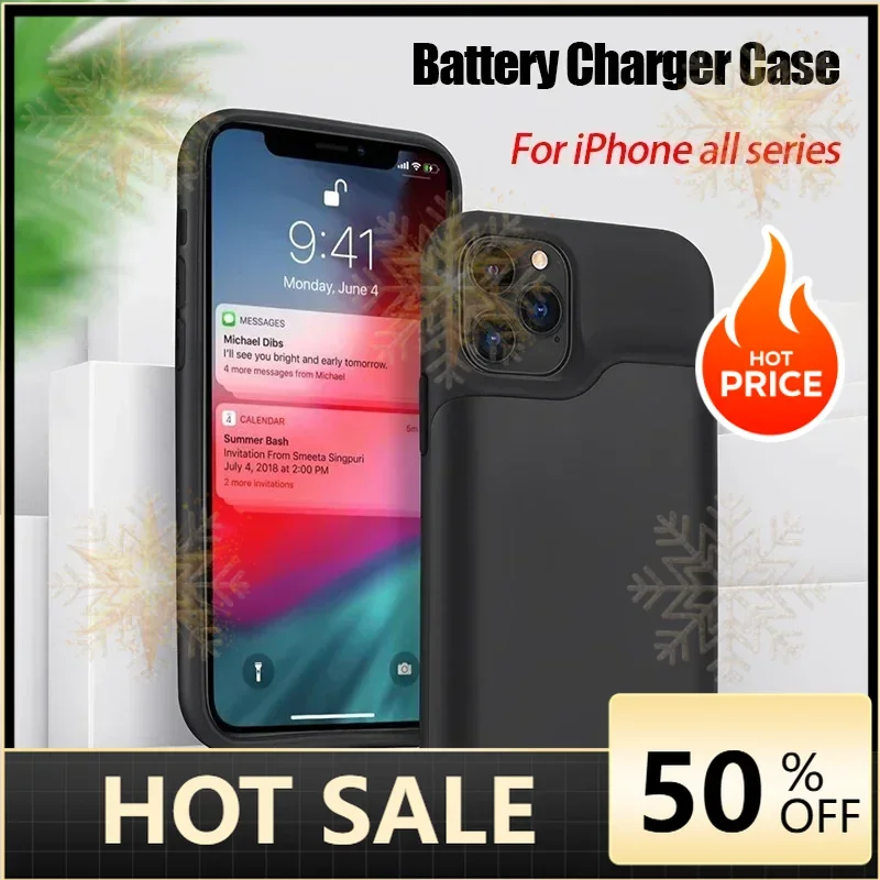 SWZY 10000mAh Battery Charger Case for IPhone 11 12 13 14 Pro Max Charging Cover for IPhone XR Xs Max 6 6S 7 8 Plus Power Ba