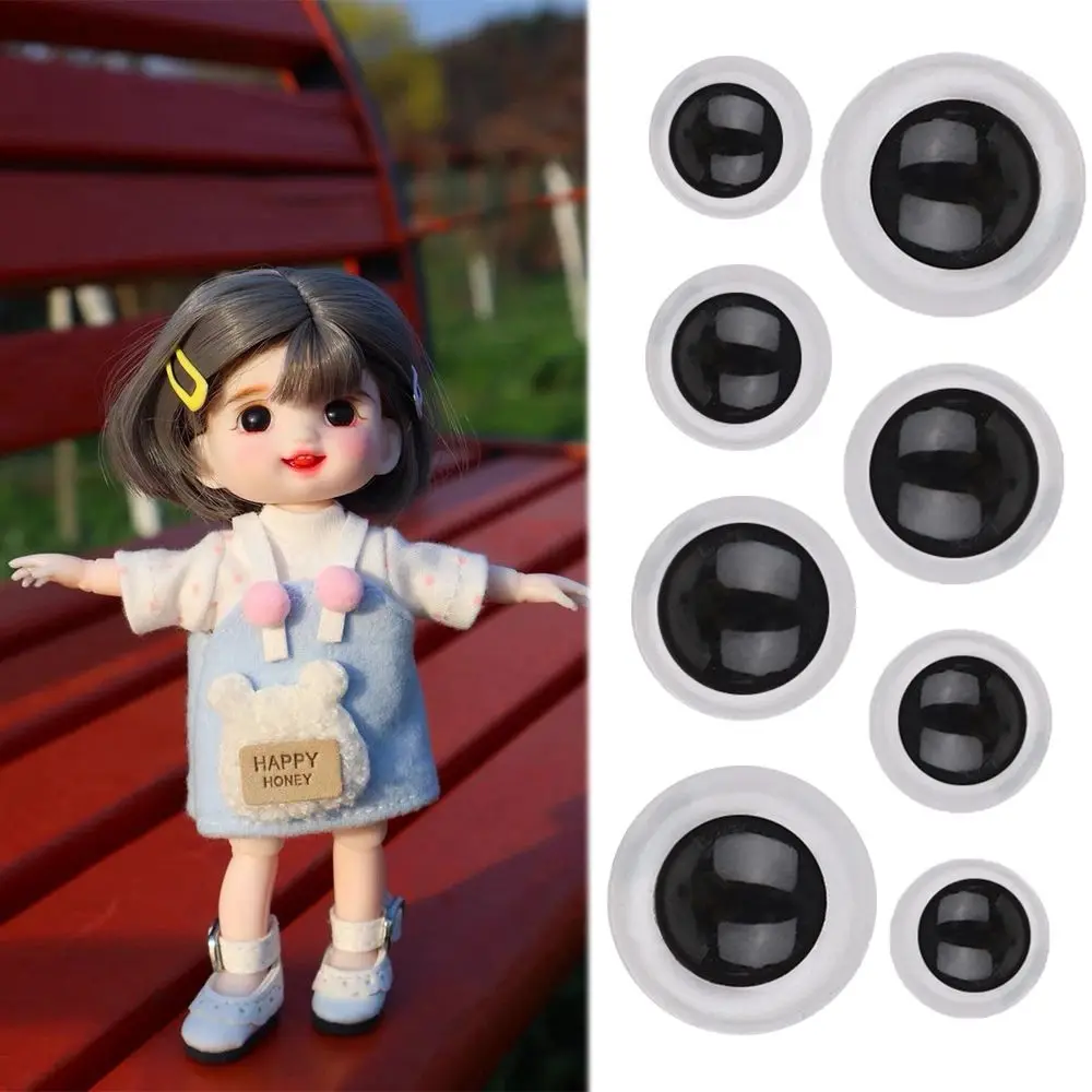 

Черно-белые мягкие игрушки, детали 8/10/12/14 мм, хрустальные глаза, пластиковые защитные глаза, глаза медведя, животных, глаза кукол «сделай сам»