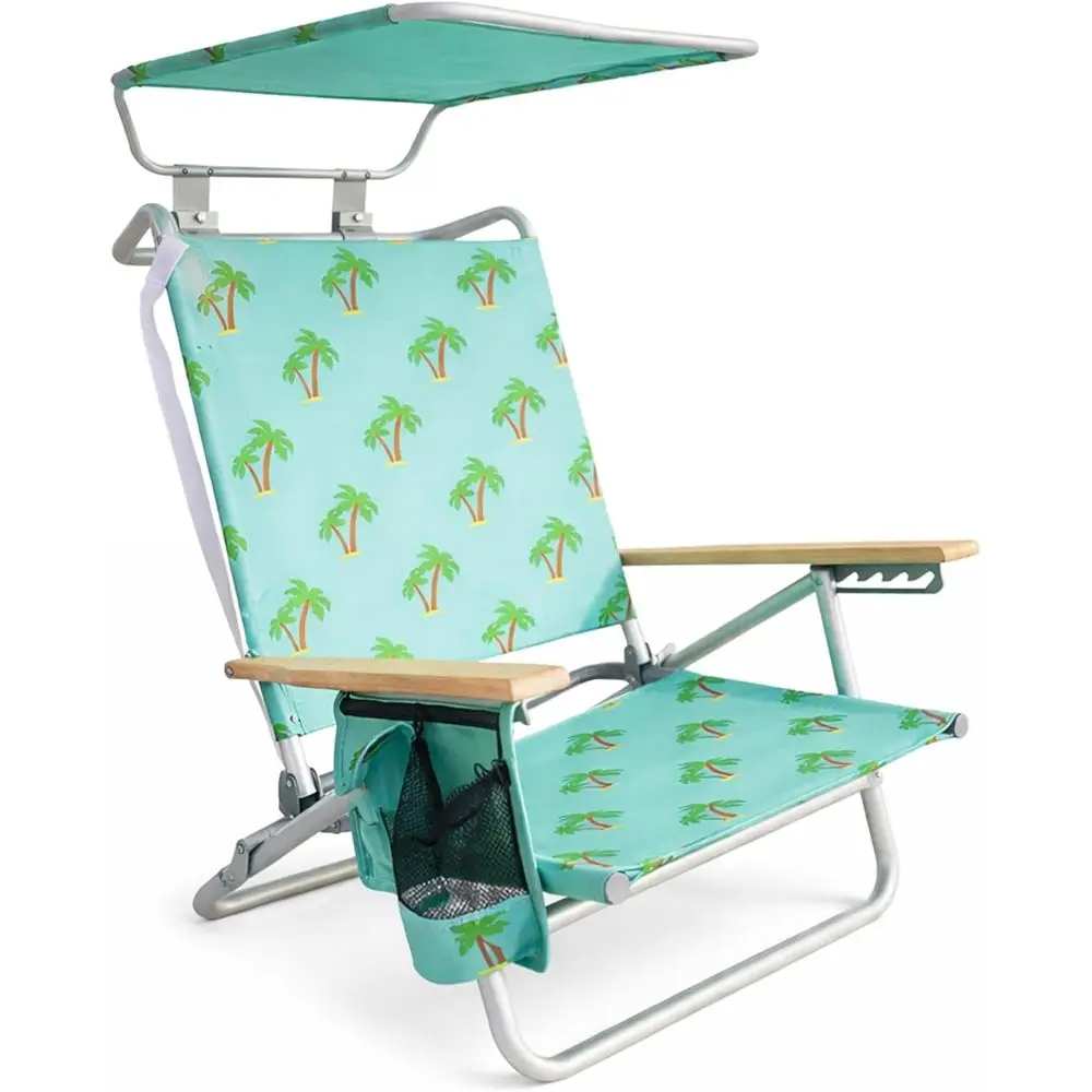 

Portable Beach Lounger with Palm Tree Design