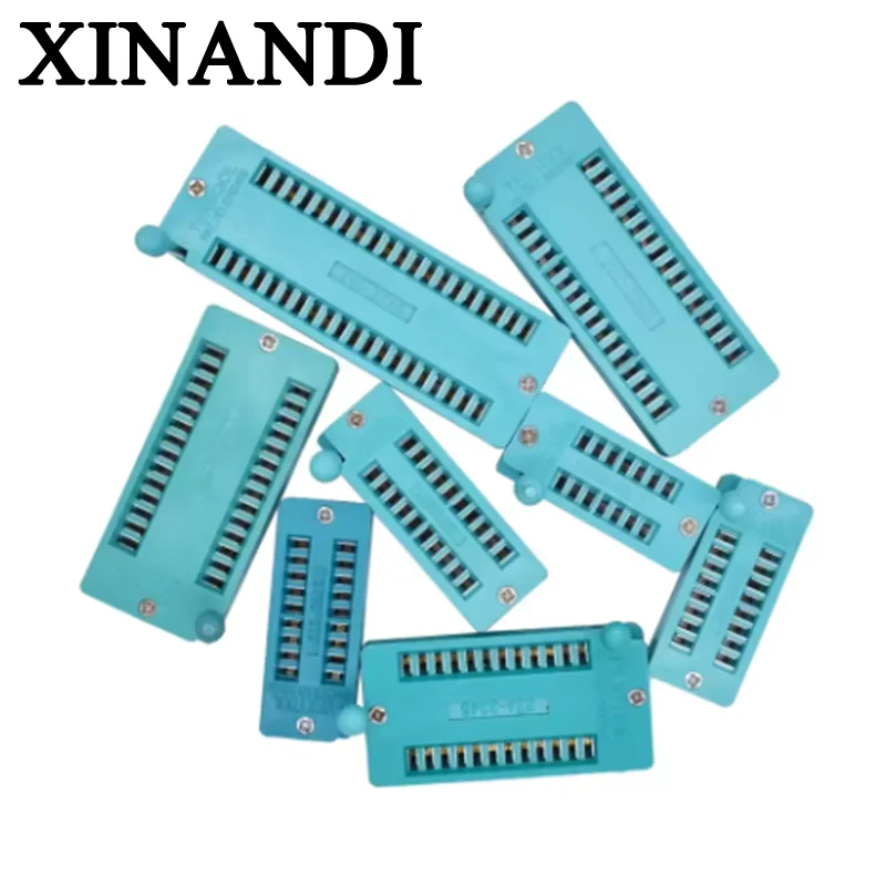 

1pcs/lot 14 16 18 20 24 28 32 40 P Pin 2.54 MM Green DIP Universal ZIF IC Socket Test Solder Type IC lock seat zif socket
