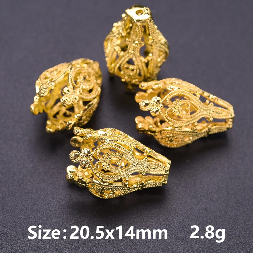 10pcs/Lot Fashion Plant Flower New Alloy Material Pendant Tulip Lily Fringe Hollowing Flower Charms Necklace Earring Accessories