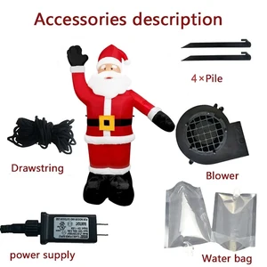 سانتا كلوز يلوح باليد ، نموذج تضخيم ، زينة عيد الميلاد ، دمية متوهجة ، مصباح كرتون LED عملاق ، هدايا الحفلات ، حديقة خارجية ، 1.8 متر أفضل 11 دمية قابلة للنفخ مبيعا - رقم 1