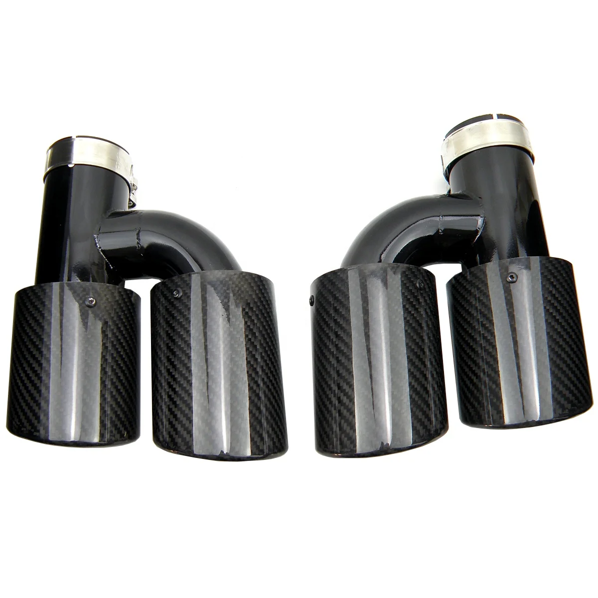 

Dual Pipe Carbon Fiber Exhaust Tip A4 A5 A6 A7 modified to S4 S5 S6 S7 Car styling muffler tip