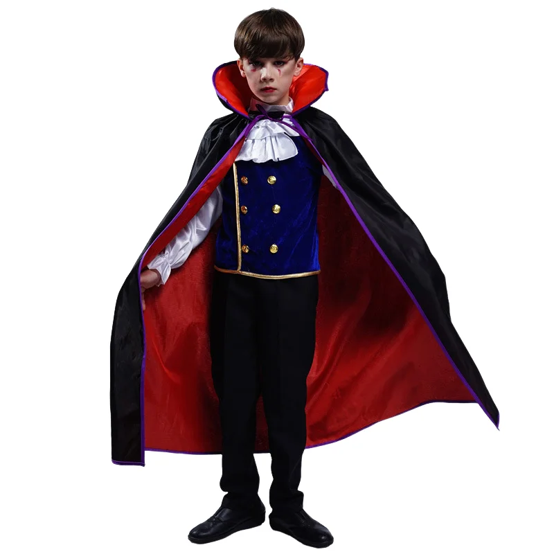 Halloween Children Performance Costume Holiday Party Cosplay Vampire Costume Horror Funny Cloak Suit Boy Carnival Stage Costume