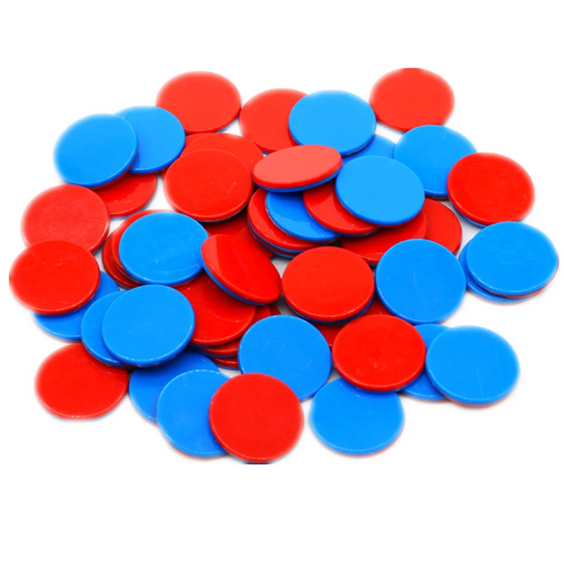 50PCS 25MM Double Sided Two Color Counting Chips Math Montessori Games Kids Educational Toys Classroom Supplies Teaching