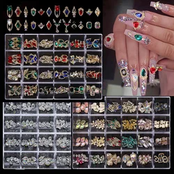 Nail Art Rhinestones Gem Decorations Boxed Alloy Diamond Nail Charms Crystals Jewelry DIY Manicure Design Nails Accessories
