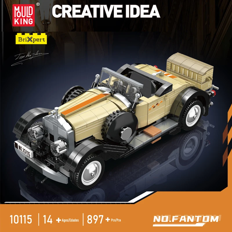 Mould King 10115 MOC Technical Classic Cabriolet Car Kits Technology Vintage Car Blocks Toys Designer Firas Munir Abu-Jabe