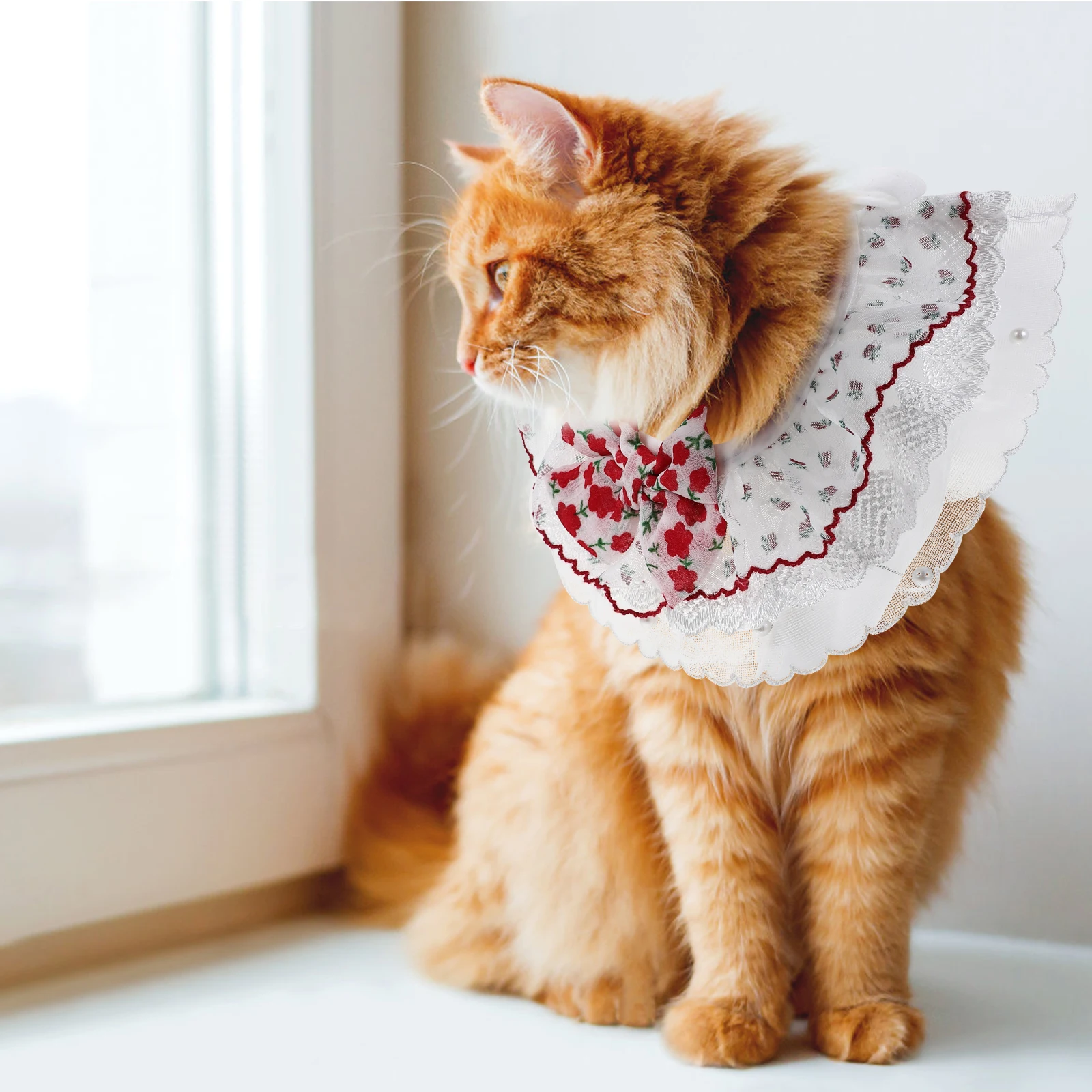 

Adjustable Lightweight Lace Cat Lovely Pet Necklace Reusable Kitten Collar Decorative Scarf Adorable Dog Accessory Outdoor Puppy