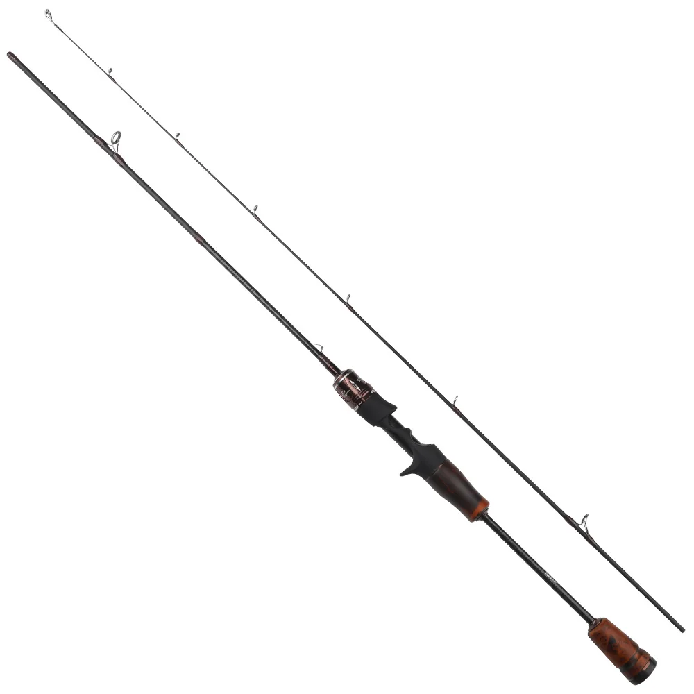 ROLLFISH Angelrute mit Massivholzgriff, UL Spinning Casting Forellen-Angelrute aus Kohlefaser, Superweiche Angelrute mit Schneller Aktion, 1,38-1,8m – Detail 8