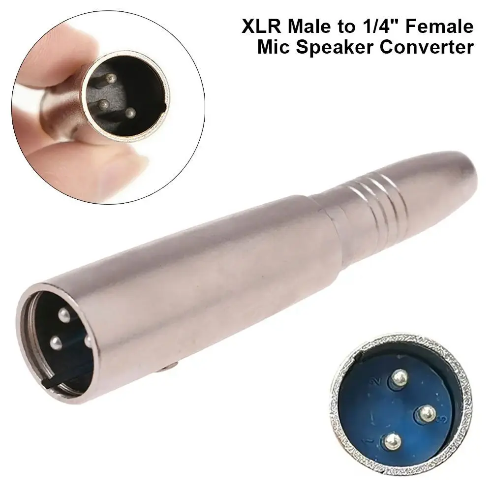 1Pcs AUX Jack Mic Speaker Converter Mono Female 6.35/6.5mm Cable Connector Plug XLR Male to 1/4