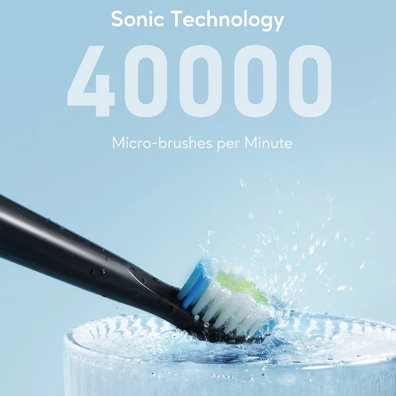 Sonic Electric Toothbrush E10 USB Fast Charge for Adults with 5 Modes, 8 Brush Heads & Tongue Scraper