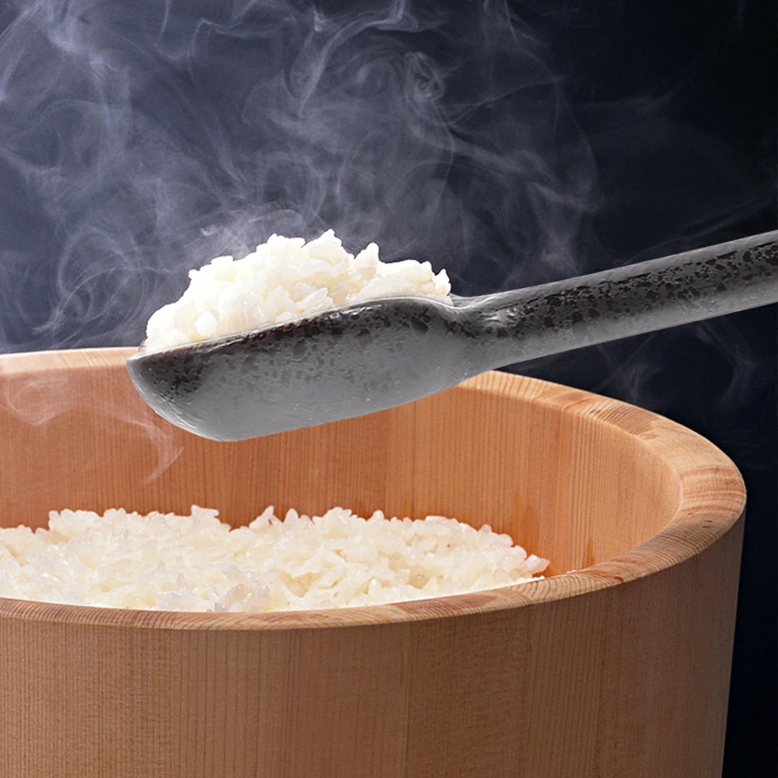 

2 Pcs Spoon Soup Serving Ceramic Asian Japanese Spoons Black Rice Chinese Porcelain