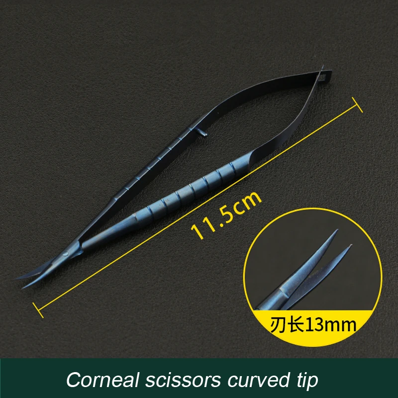 Ophthalmic microscopy, corneal scissors, double eyelid surgery, straight curved pointed open angle, and suture removal