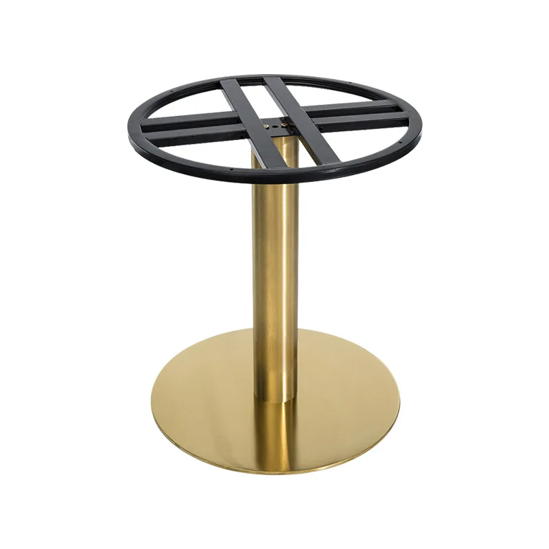 

Yellow Titanium Foot Bracket Round Bottom Column Single Leg Slate Marble Stainless Steel Bar Table Base Wholesale