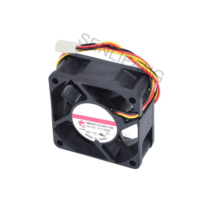 

Brand New 60*60*25MM MB60251V2-000C-G99 DC12V 0.89W 6cm 3 Lines Silent Cooling Fan