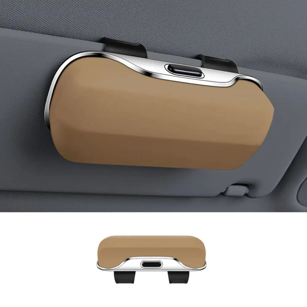 Portable Press Switch Car Glasses Box Shock-proof Stable Car Sunglasses Holder ABS Expansion Space Eyeglass Case Sun Visor