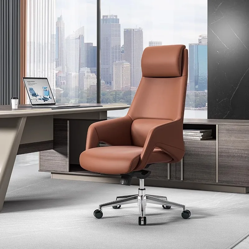

Boss Office Chair High-end Computer Home Study, Happy President Chair High Back Lunch Break Business Office Chair