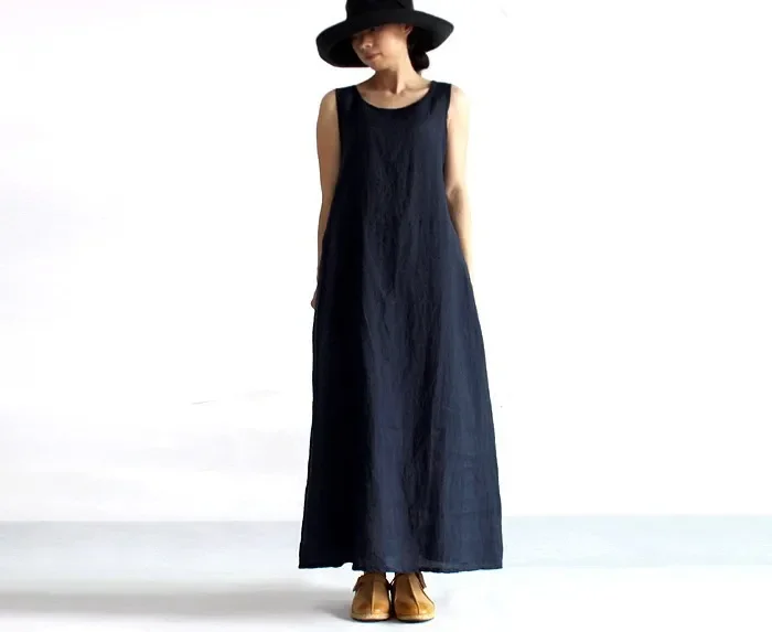 Clearup Stock - Low price!!!! 2020 New Arrivals Women's Long Dresses Linen Dresses Ladies'  Dresses 16359 image 2