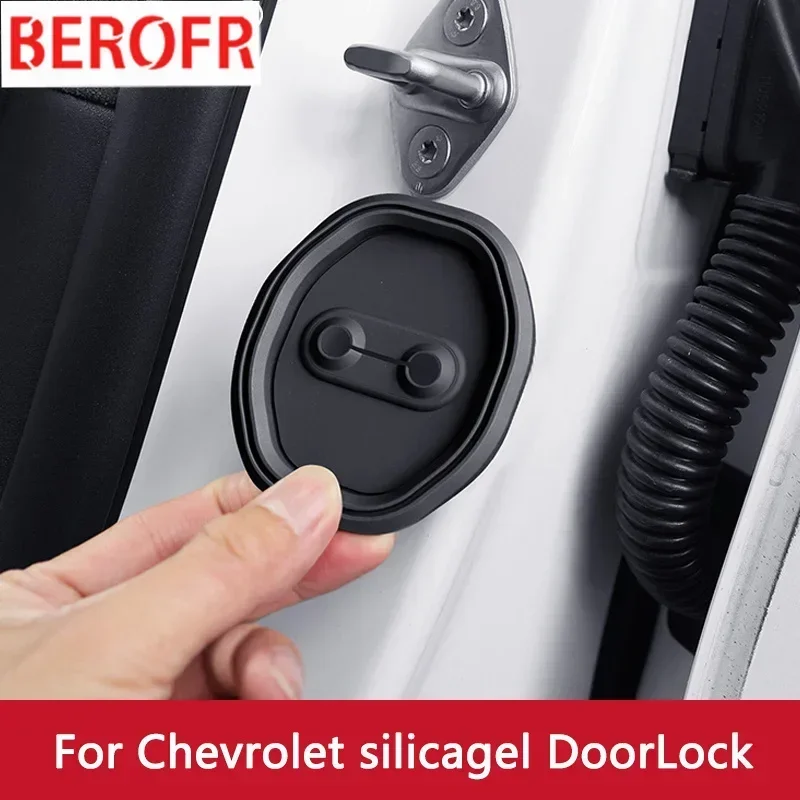 4pcs Absorber Silicone Car Door Lock Buckle Anti-collision Protective Cover For Chevrolet Cruze Lova Rv Trax Monza Malibu Blazer