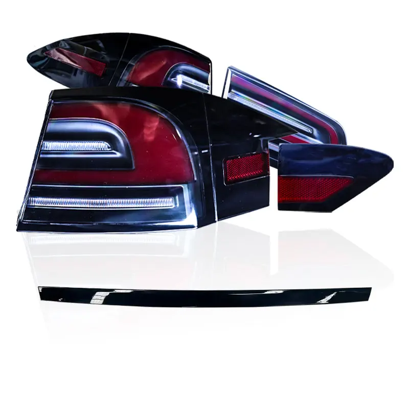 

For 2014-2019 Tesla Model S LED Car Taillights Upgraded And Replaced With New Model Red Lens Color