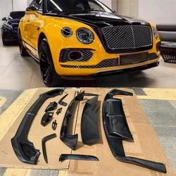 Voor Bentley Bentayga 2016-2022 V8 W12 Koolstofvezel Voorste Lip Diffuser Top Spoiler Luchtuitlaat Zijspiegel cover Kit Refits