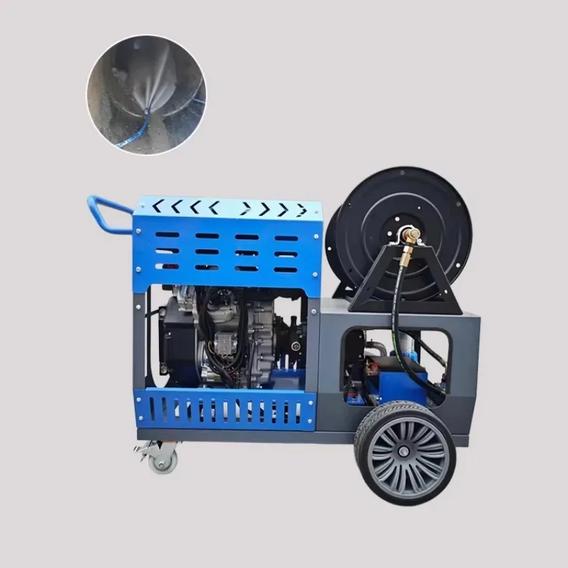 Customized 27 HP Twin-Cylinder Diesel-Powered Pipe Cleaning Machine / Mobile High-Pressure Washer