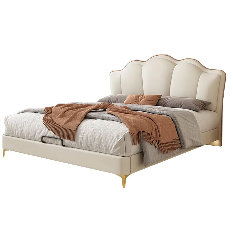 

Can be Customzied Creative Double Bed King Bed Modern Minimalist Leather Bed Queen Bed Master Bedroom Soft Bed Wedding Bed