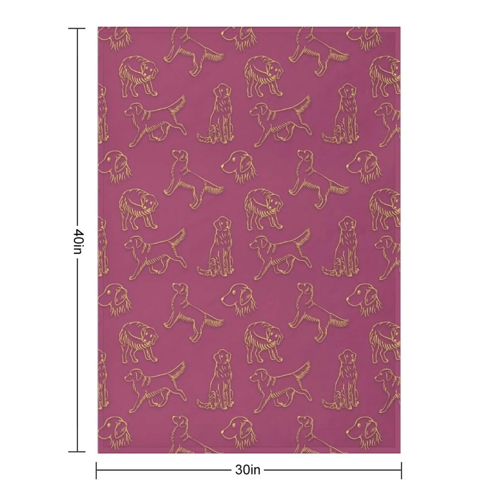 Golden Retriever Pattern (Berry Background) Throw Blanket Tourist Vintage Bed covers Kid'S Sofas Decoratives Blankets