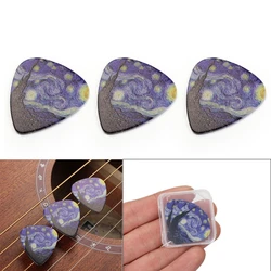 3pcs/lot Guitar Picks Set 0.46mm 0.71mm 0.96mm Starry Sky Celluloid Acoustic Electric Guitar Picks Plectrum Paddle with Box