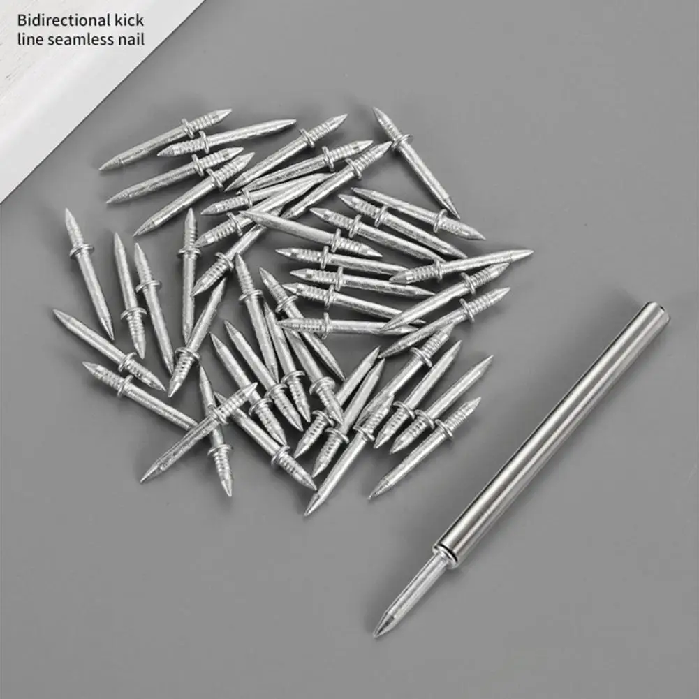 รอบด้ายเล็บคู่ 100pcs Double-HEAD รอบด้ายเล็บแขนเครื่องมือสําหรับไม้ Baseboard สําหรับคู่