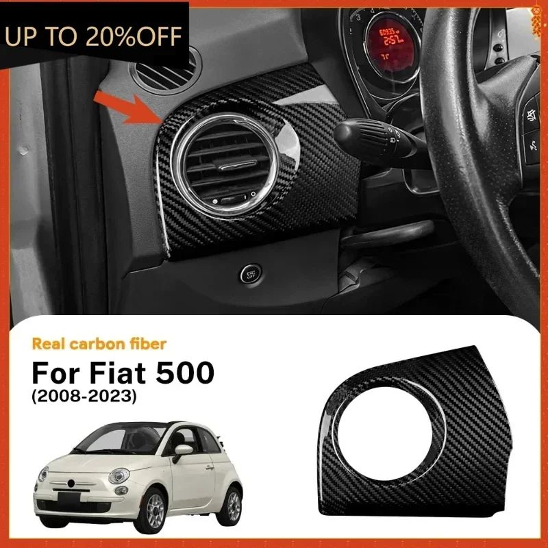 

For FIAT 500 ABARTH 595 695 Real Hard Carbon Fiber Main Driver Side Panel Sticker Interior Trim Cover 595C RHD LHD Modification