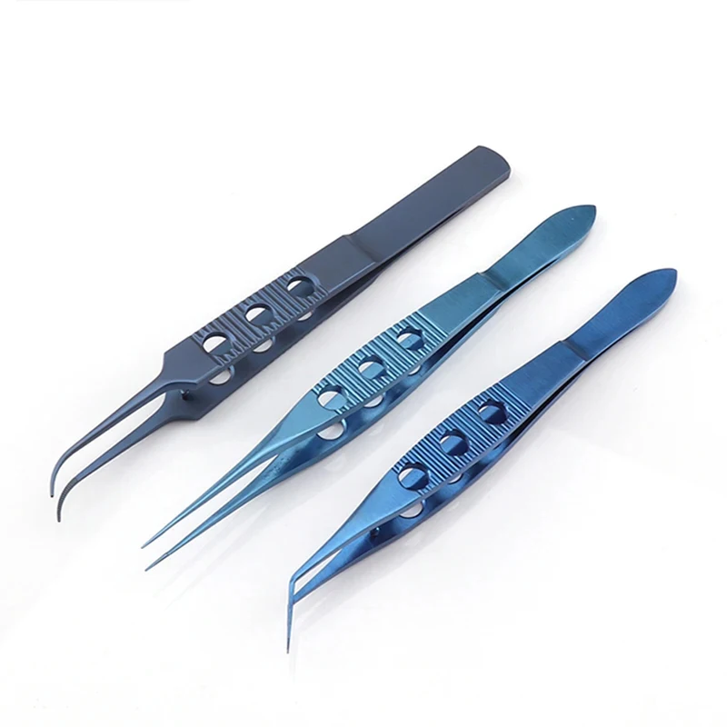 Titanium Alloy Hair Planting Tweezers Hair Follicle Extraction Separation Professional Cosmetic Ophthalmology Elbow Iris Tweezer