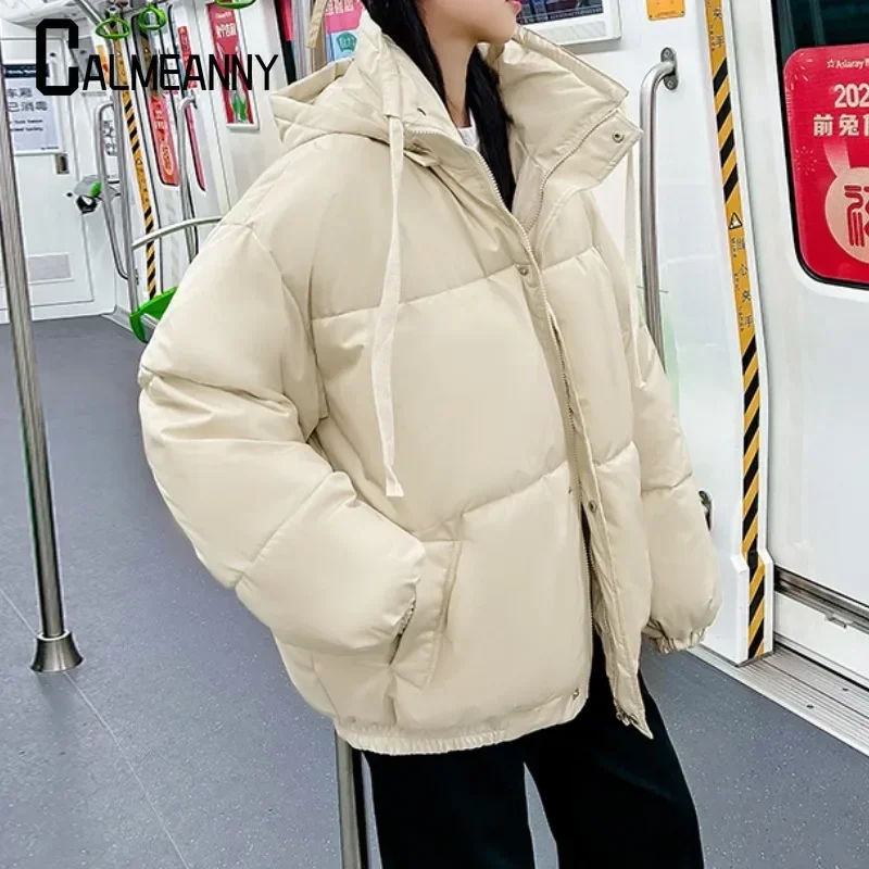 2024 Winter Korean Edition Parkas Women Winter Coat Female Outwear Thicken Cotton Padded Jacket Stand Collar Casual Jacket