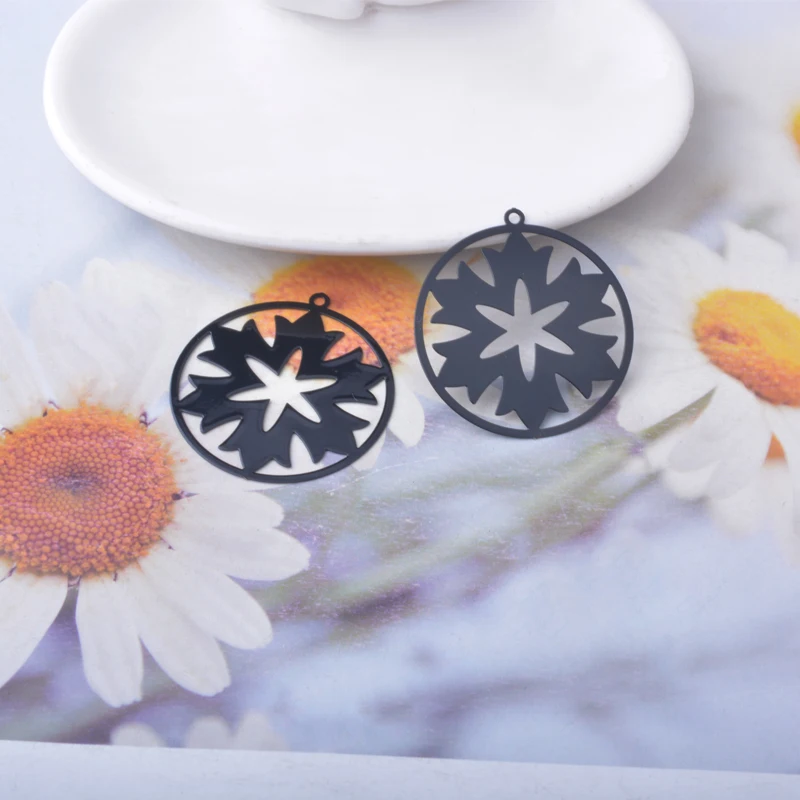 20 Stück AB9335 Messing-Schmuckanhänger in Form von Schneeflocken und Blättern, bemalte Weihnachtsanhänger, DIY-Accessoires für Damenohrringe – Detail 12
