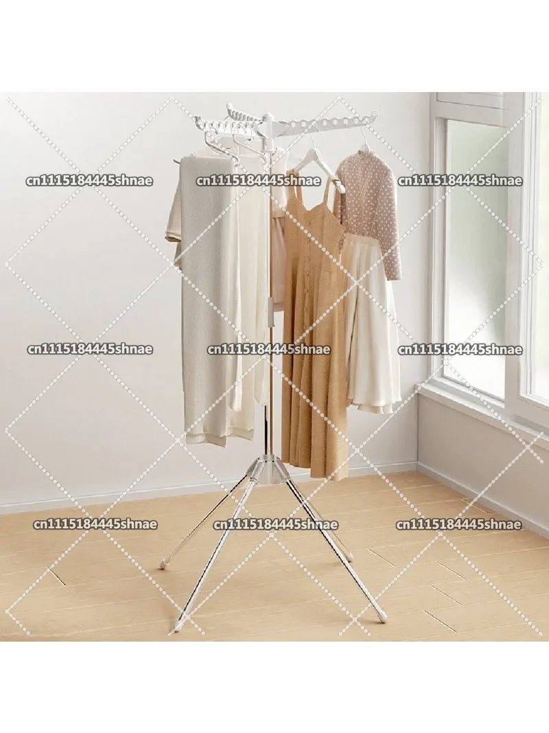 Folding floor drying rack Indoor balcony drying rack Household installation Bedroom hanging clothes floor rack Clothing