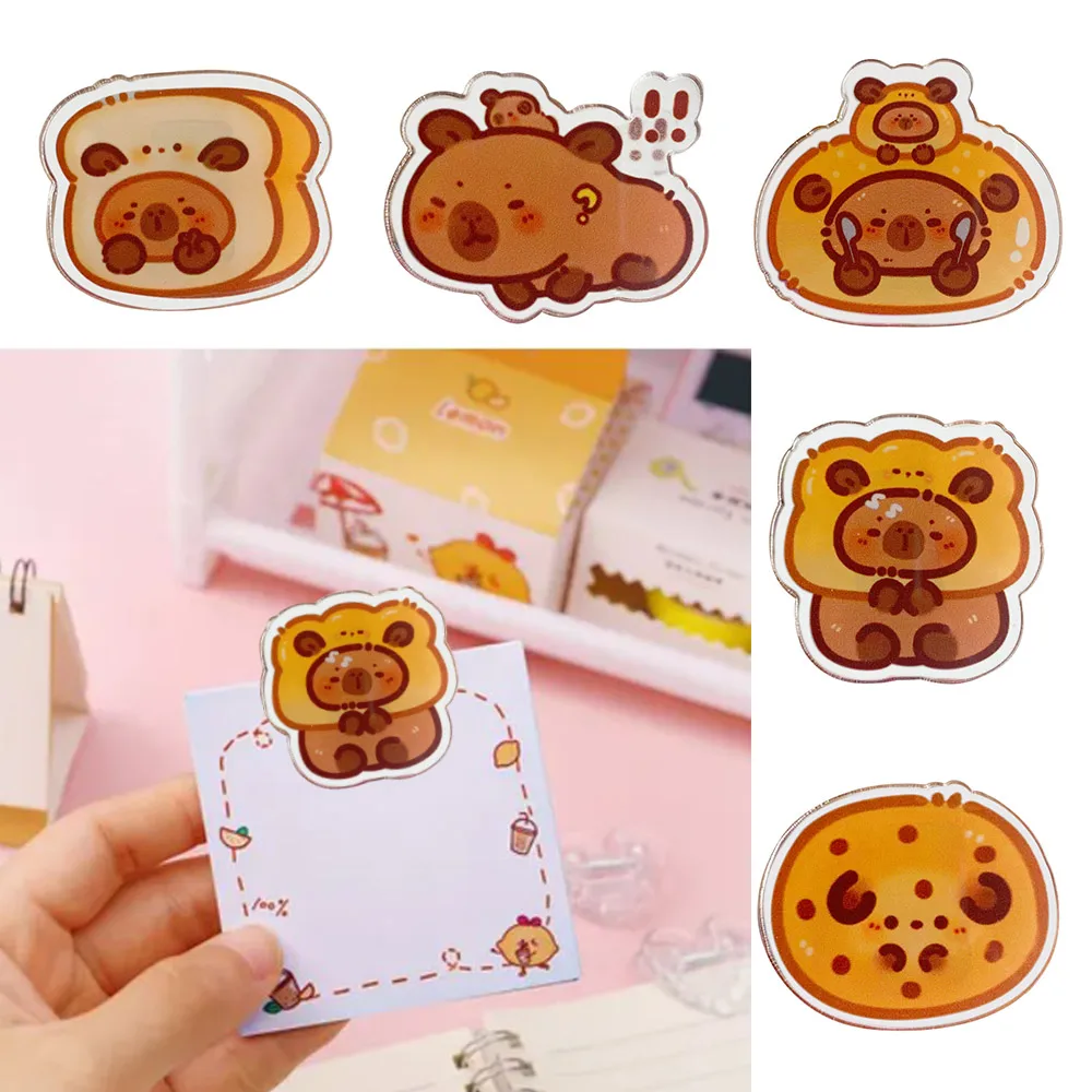 Fashion Acrylic Capybara Note Holder School Supplies Office Supplies Guinea Pig Folder Cute Cartoon File Folder