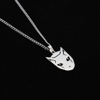 Anime JoJos Bizarre Adventure Killer Queen Necklace Kira Yoshikage Stainless Steel Pendant Cosplay Jewelry Key chain Accessories