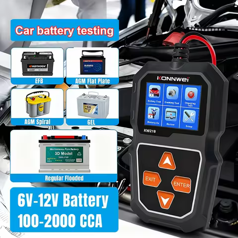 New KW218 Car Battery Tester 12V Motorcycle Auto Battery Analyzer 100 to 2000 CCA Car Moto Cranking Charging Test Battery Tools