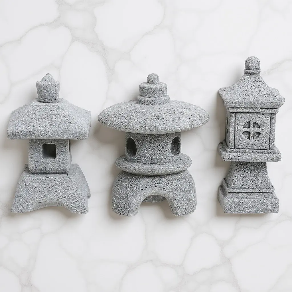 

3Pcs Miniature Pagoda Lantern Micro Landscape Garden Decor Japanese Style Aquarium Bonsai Outdoor Zen Decoration