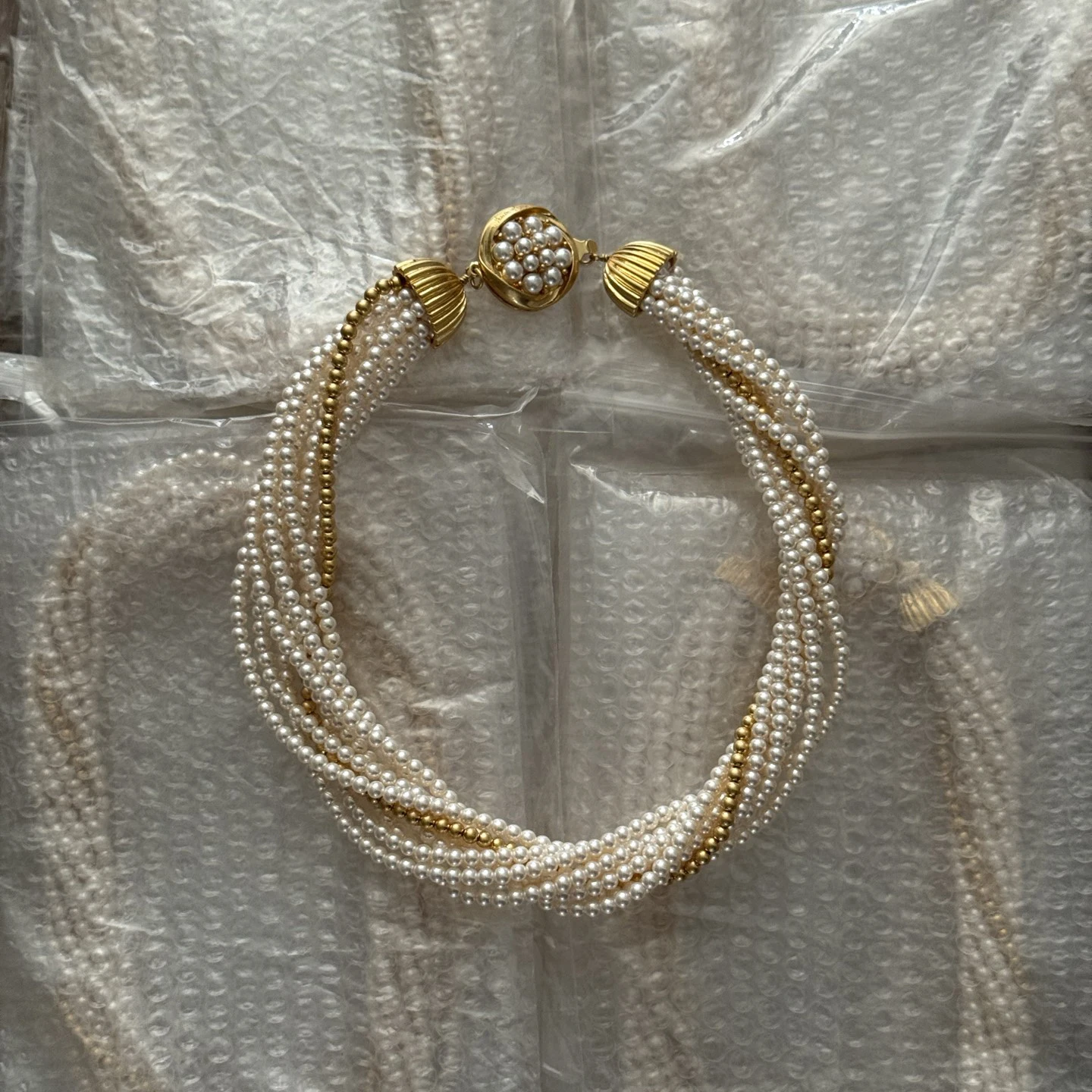 Europe Vintage Multi Layer Pearl Necklace Woman Top Quality Luxury Jewelry Banquet Party Accessories