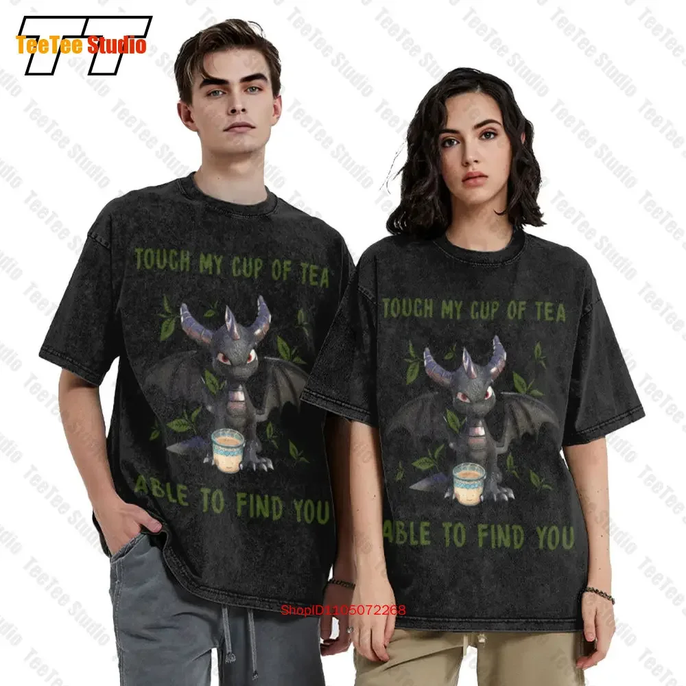 Touch My Cup Of Tea I Will Slap You So Hard Even Google Won'T Be Able To Find Dragon Vintage Oversized T-Shirt Tee LC29