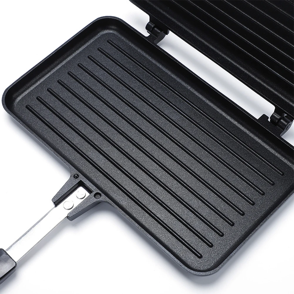 Double Side Bread Frying Pan Non Stick Barbecue Plate Sandwich Toaster Mold Heat-resistant Toastie Waffle Pancake Kitchen Tools