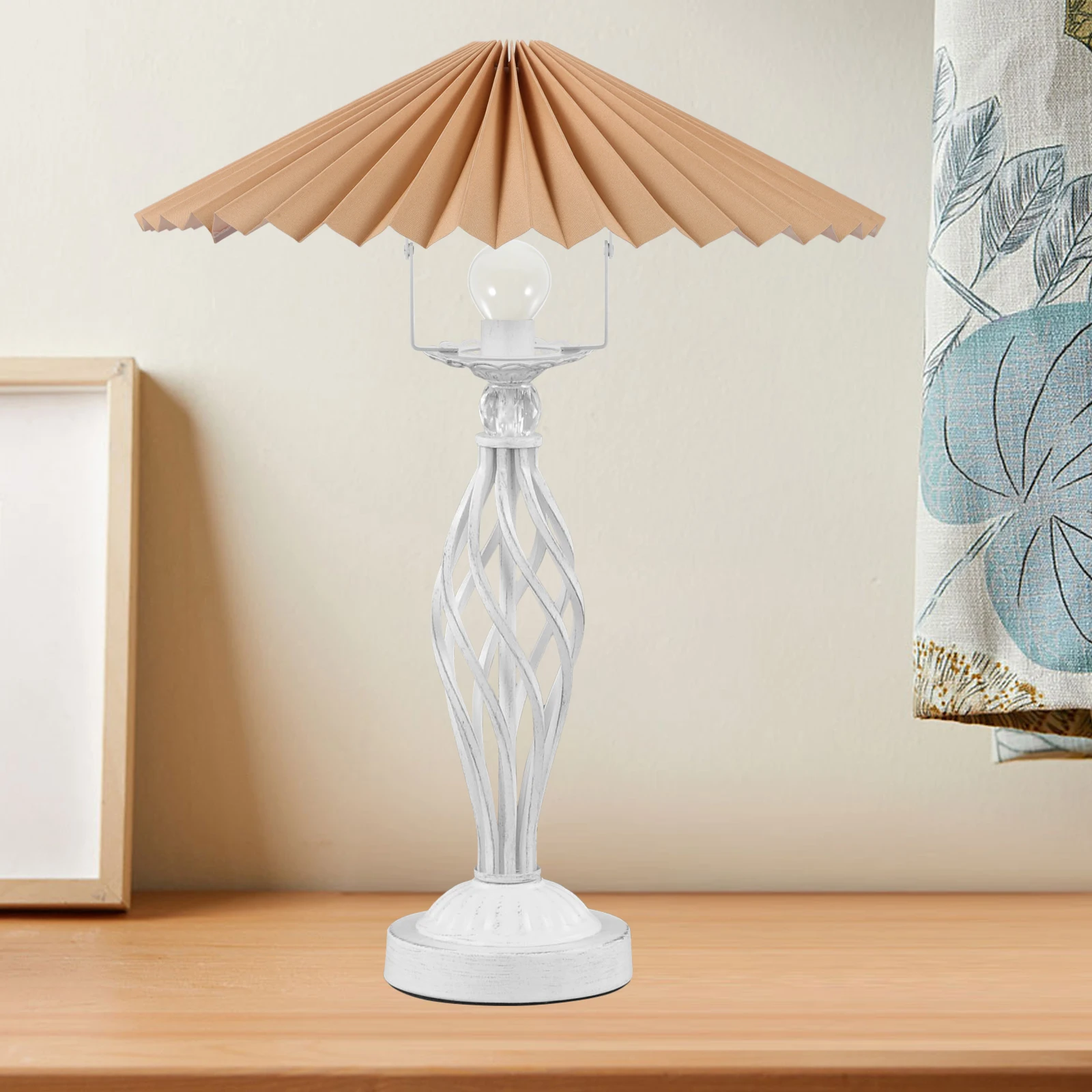 

Pleated Lampshade 31x16 White Fabric Iron Rotatable Umbrella Desk Lamp Cover Bedroom Floor Shade Outdoor Lighting Decor