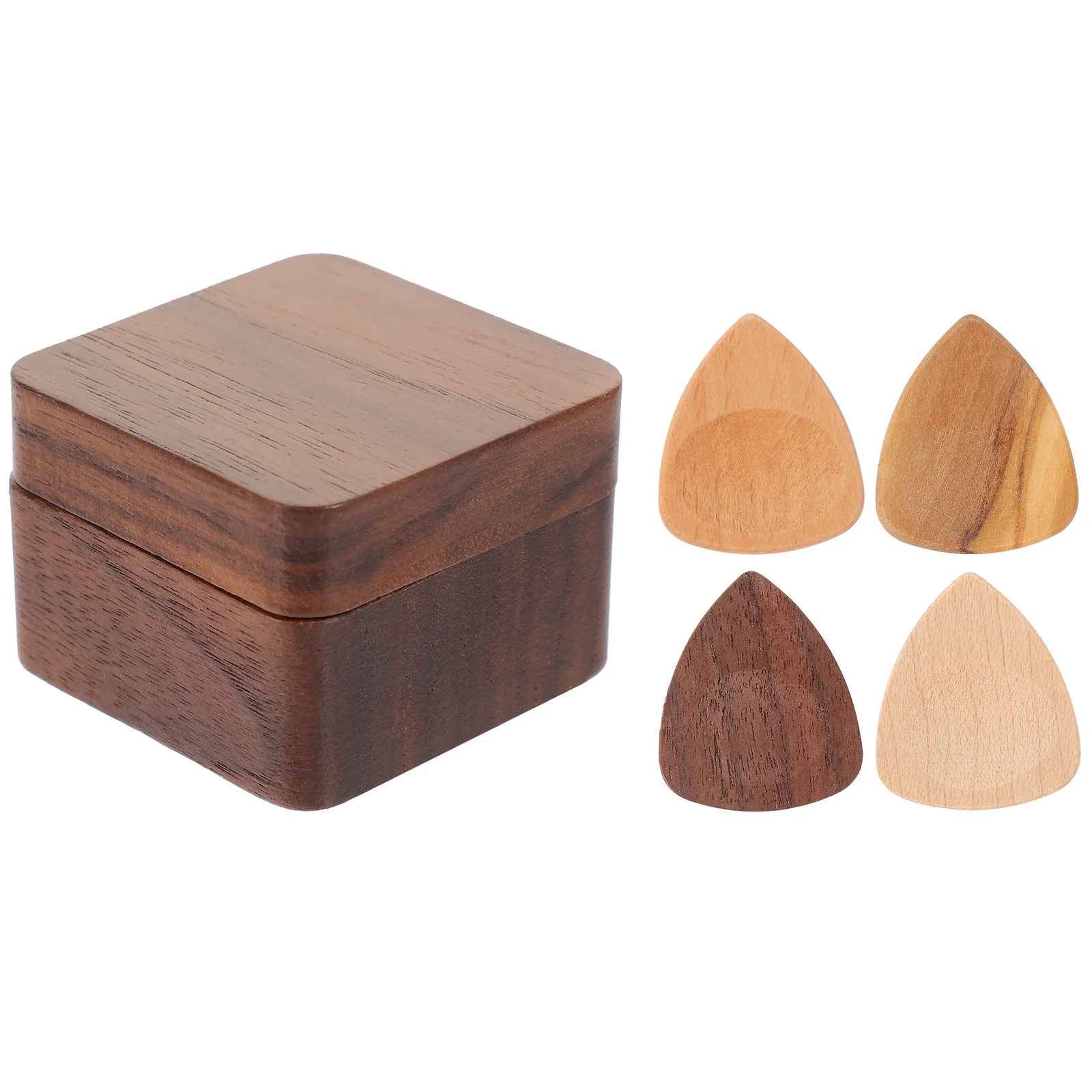

Electric Guitar Pick Case for Stringed Musical Instrument Wood Acoustic Picks Beginners
