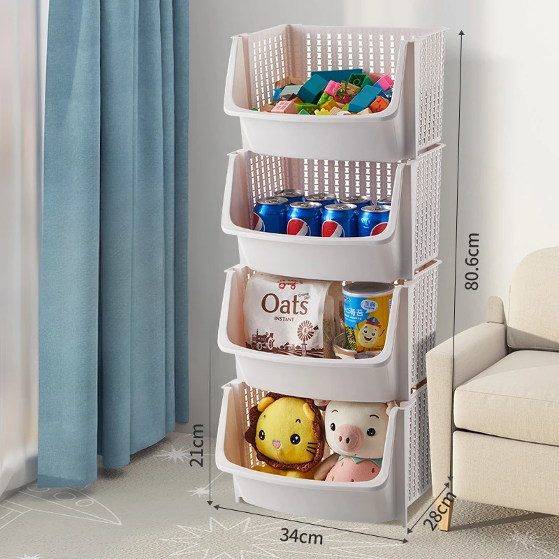 

Storage Holders Children's Toy Rack Home Picture Book Baby Book Snack Cabinet Can Be Stacked Multiple Layers for Large Capacity