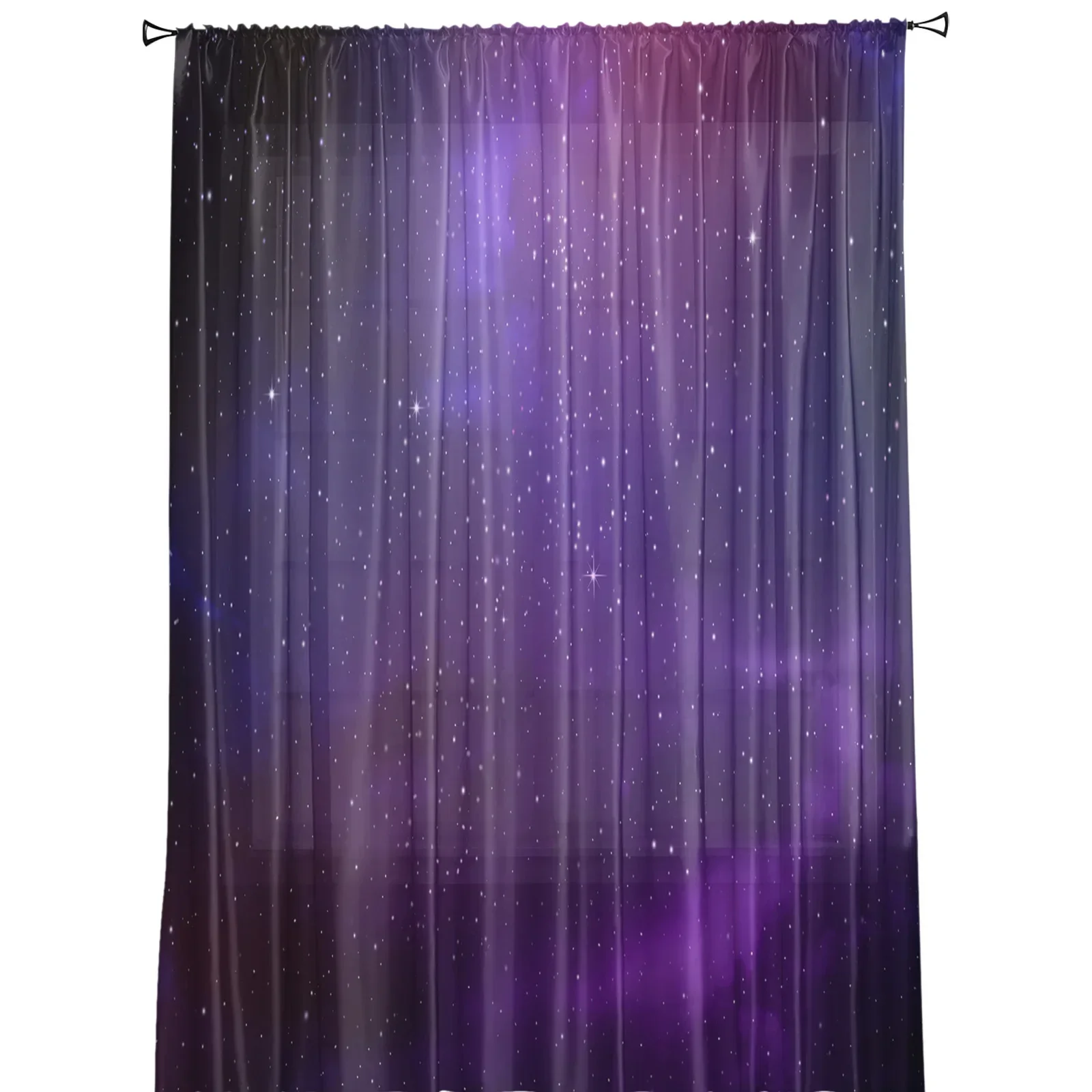 Purple Galaxy Planet Sheer Curtains Living Room Window Tulle Curtains For Bedroom Kitchen Home Decoration Voile Drapes