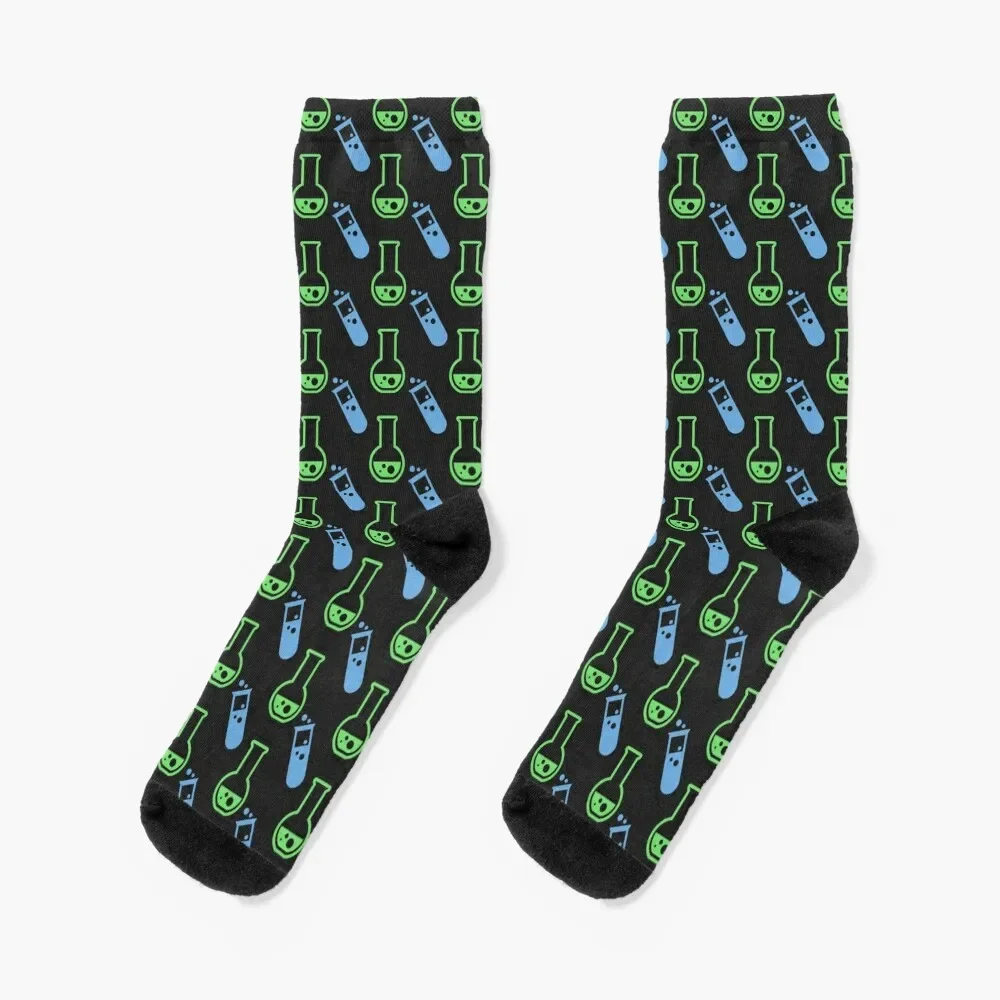 

Flask and Vial Pattern (Green and Blue) Socks Rugby tennis summer Socks Men Women's