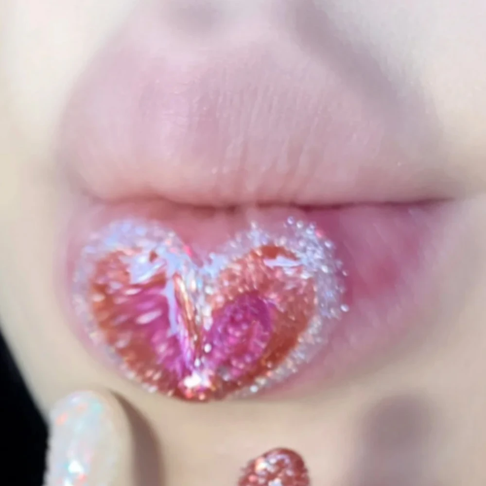 Lucidalabbra Idratante Scintillante con Glitter, Lunga Durata, Impermeabile, Effetto Brillante, Rossetto Liquido Effetto Acqua, Cosmetici per Labbra Sexy