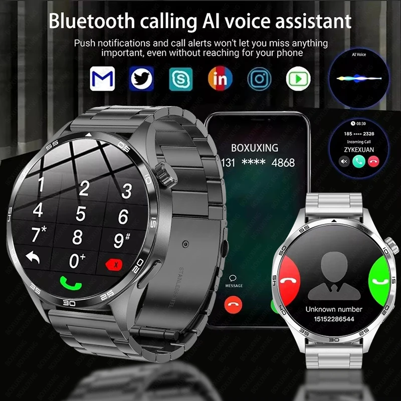 For HUAWEI 5 Pro GPS NFC Smart Watch Men 360*360 AMOLED Screen Heart rate Bluetooth Call IP68 Waterproof Man Smartwatch 2025 New image 3