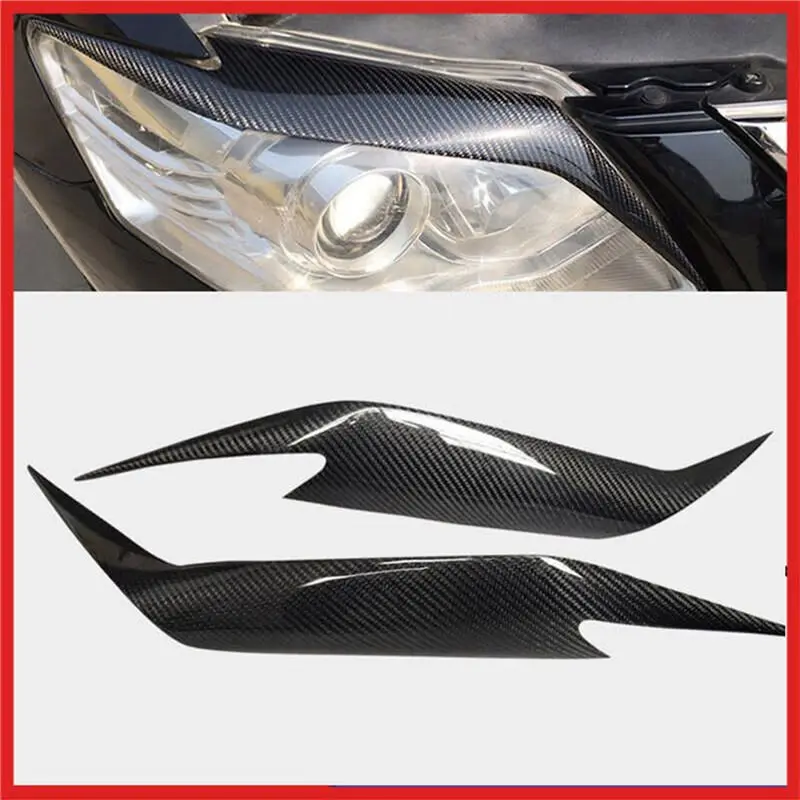 【Top Sale !!】2 Piece Eyelids Eyebrows Lids Headlight Trim Cover Real Carbon Fiber Car Accessories For Toyota Camry 2006-2011